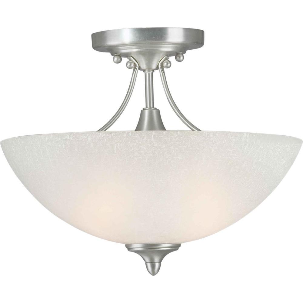 Forte Lighting Burton 2 Light Brushed Nickel Incandescent Ceiling