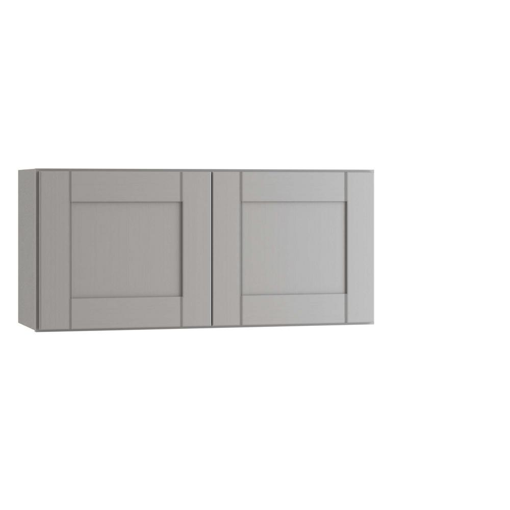 ALL WOOD CABINETRY LLC Express Assembled 24 in. x 12 in. x 12 in. Wall Cabinet in Veiled Gray was $166.66 now $100.0 (40.0% off)