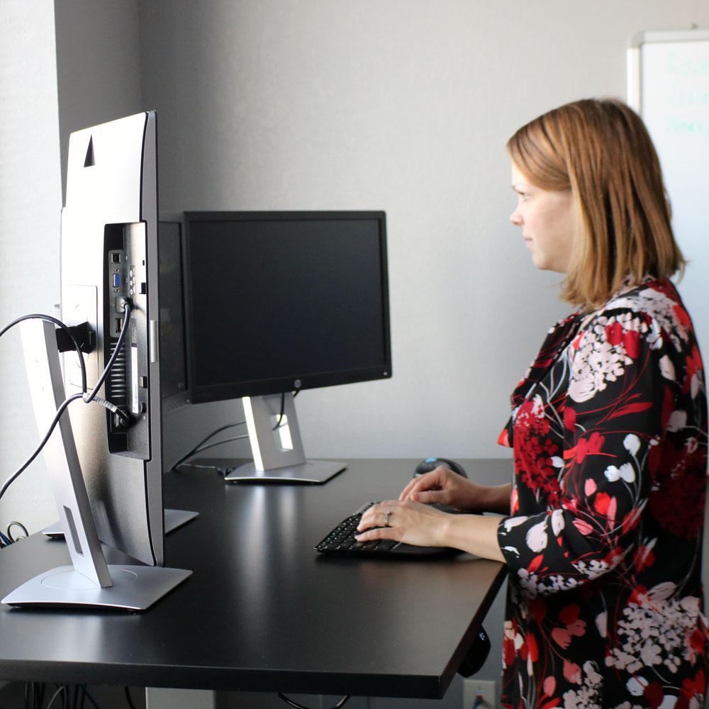 Casl Brands 59 In X 27 Black Electric Standing Desk Height X 27 In Black Electric Standing Desk