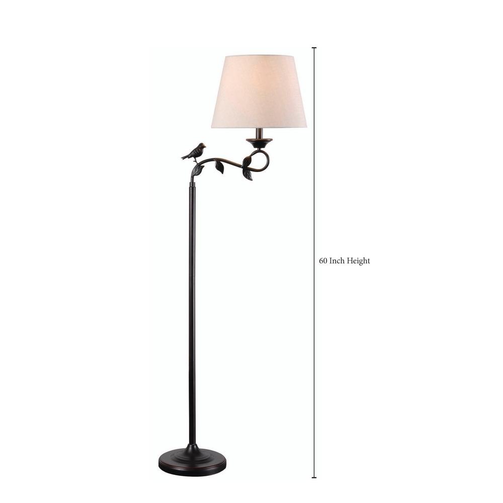 Kenroy Home Birdsong 60 In 1 Light Bronze Swing Arm Floor Lamp With Oatmeal Shade 32613orb The Home Depot