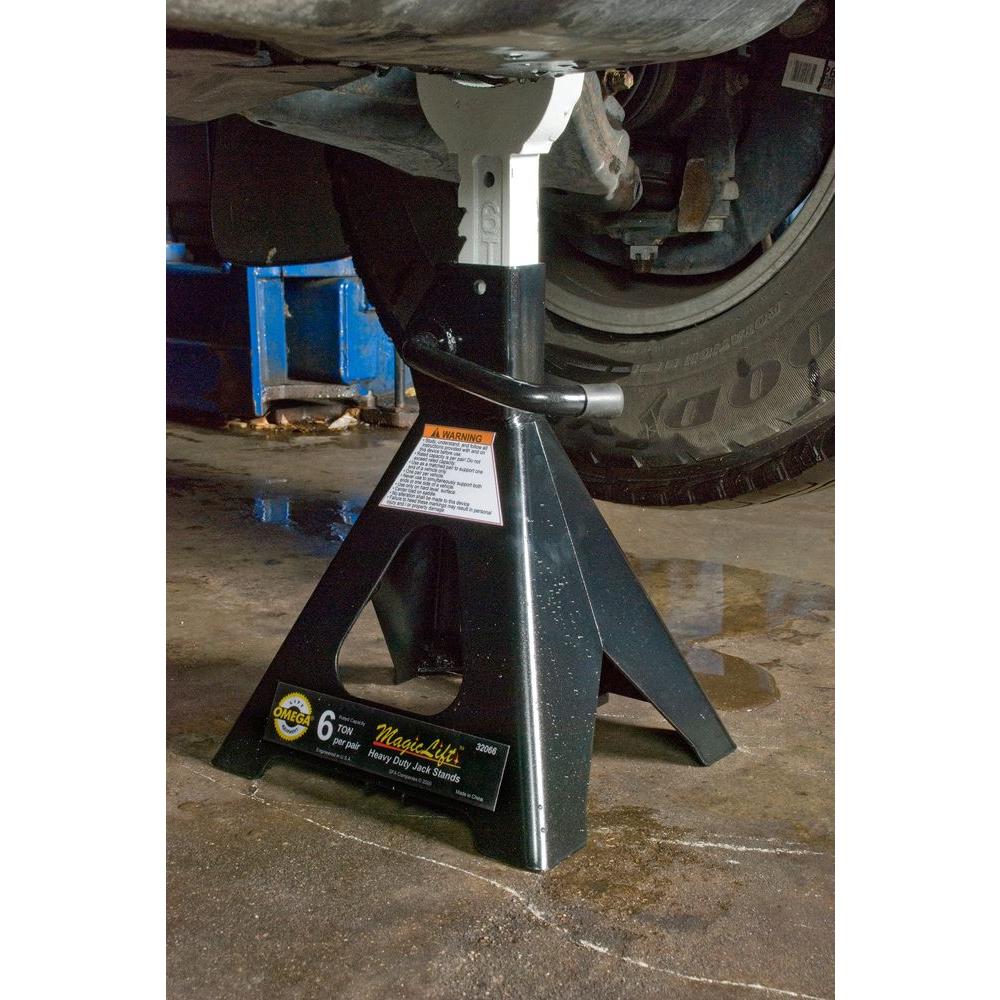 Omega 6 Ton Magic Lift Jack Stands-32066 - The Home Depot