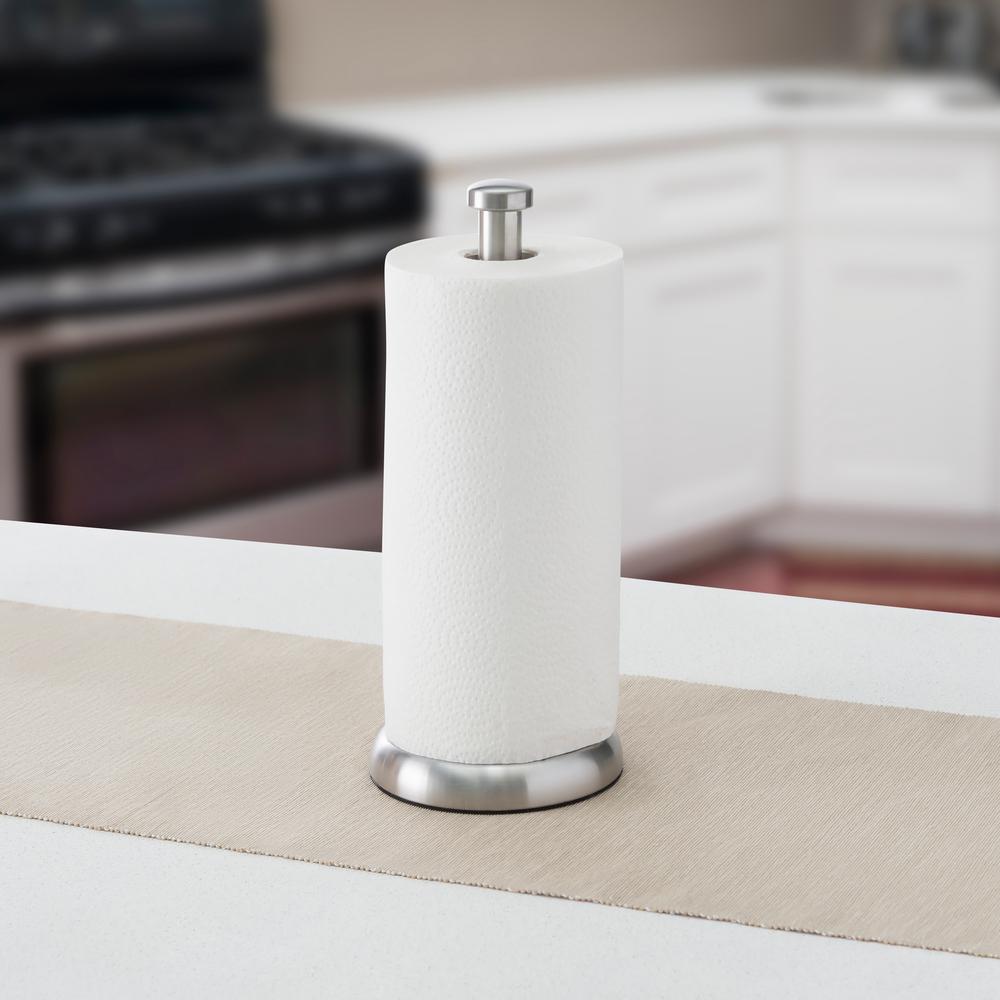 Grove Free Standing White Paper Towel Holder with Weighted Base and