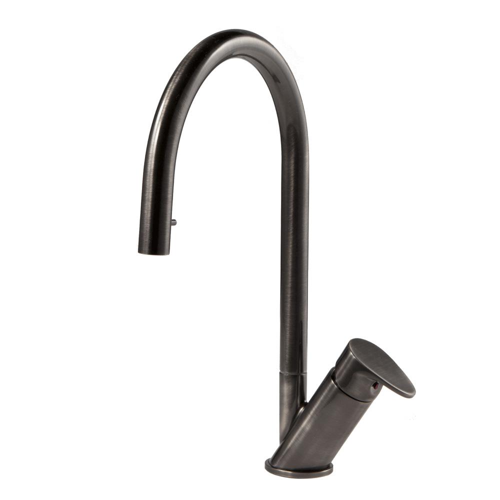 Houzer Oni Single Handle Hidden Pull Down Sprayer Kitchen Faucet
