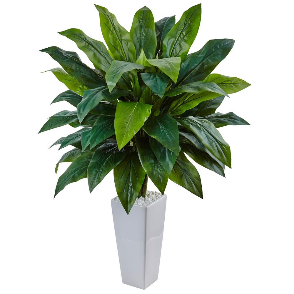 Nearly Natural Indoor Cordyline Artificial Plant in White ...