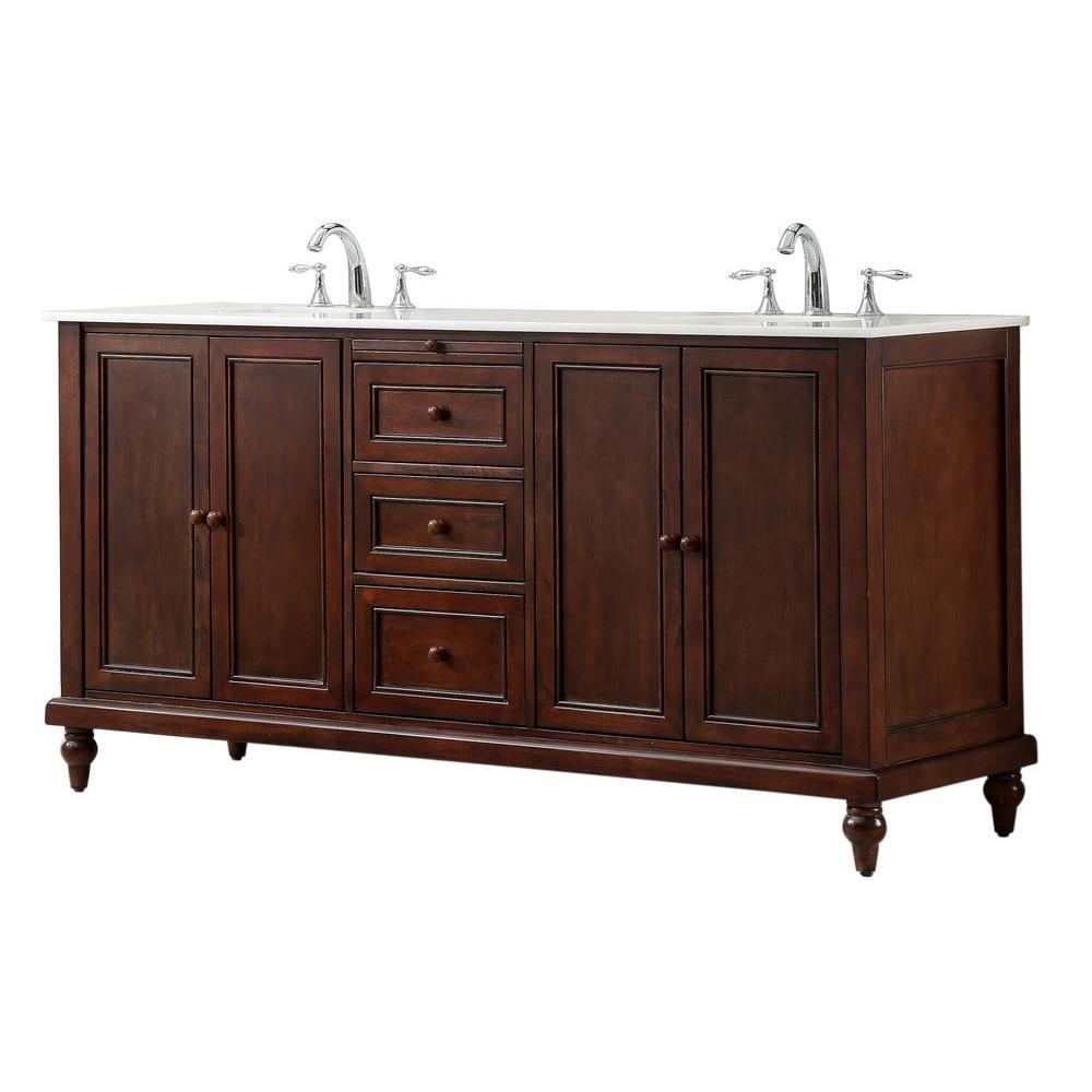 Direct Vanity Sink Clic 70 In Double Dark Brown With Direct Vanity Sink Clic 70 In Double Dark Brown With White Marble