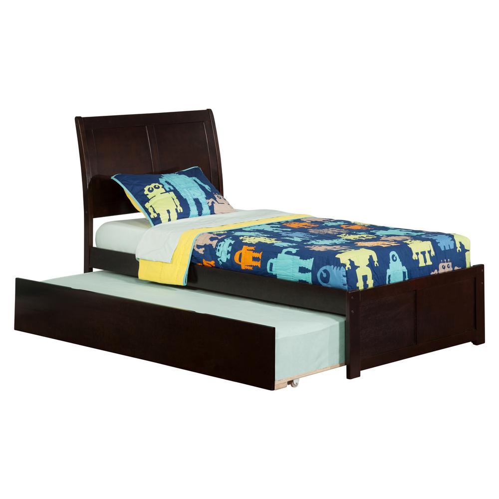 Atlantic Furniture Portland Espresso Twin Platform Bed With Flat Panel ...