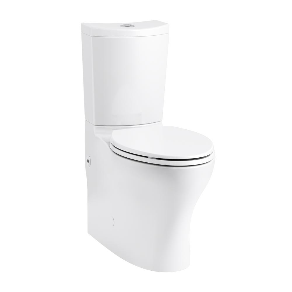 convenient height dual flush elongated two piece toilet