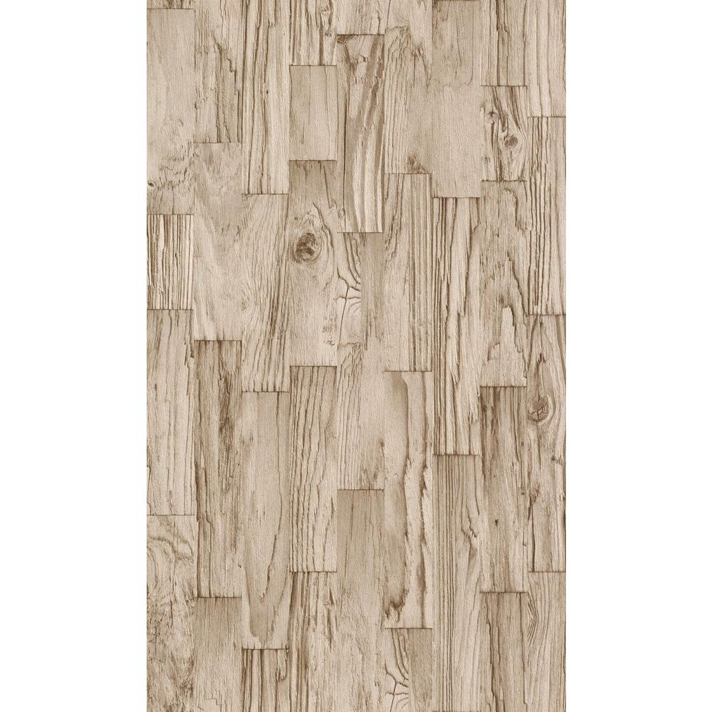 Washington Wallcoverings Natural Brown Faux Wood Slats Vinyl Washington Wallcoverings Natural Brown Faux Wood Slats Vinyl Wallpaper