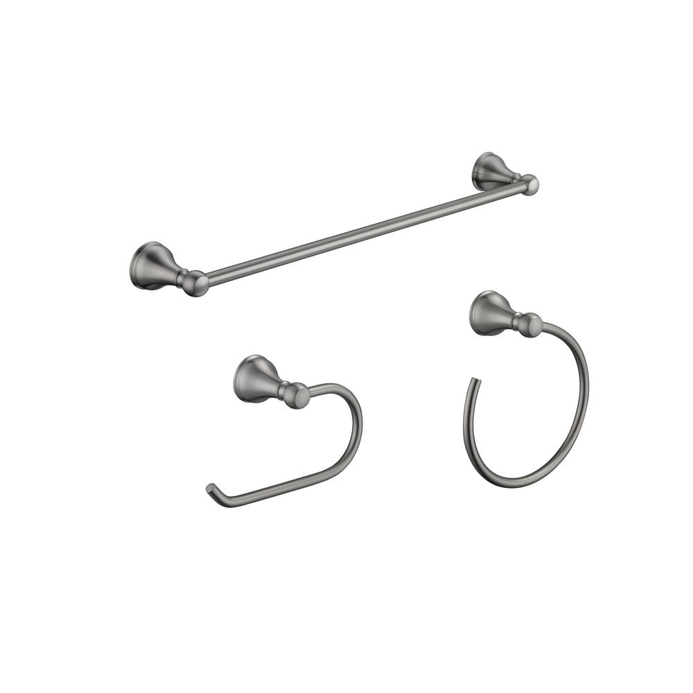 Glacier Bay Fairway 3 Piece Bath Hardware Set In Brushed Nickel Glacier Bay Fairway 3 Piece Bath Hardware Set In Brushed Nickel