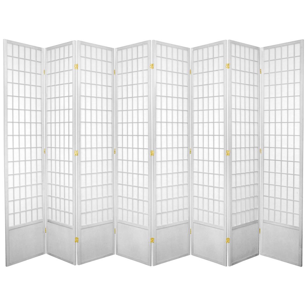 Oriental Furniture 7 Ft White 8 Panel Room Divider 84wp Wht 8p White 8 Panel Room Divider 84wp Wht 8p The Home Depot