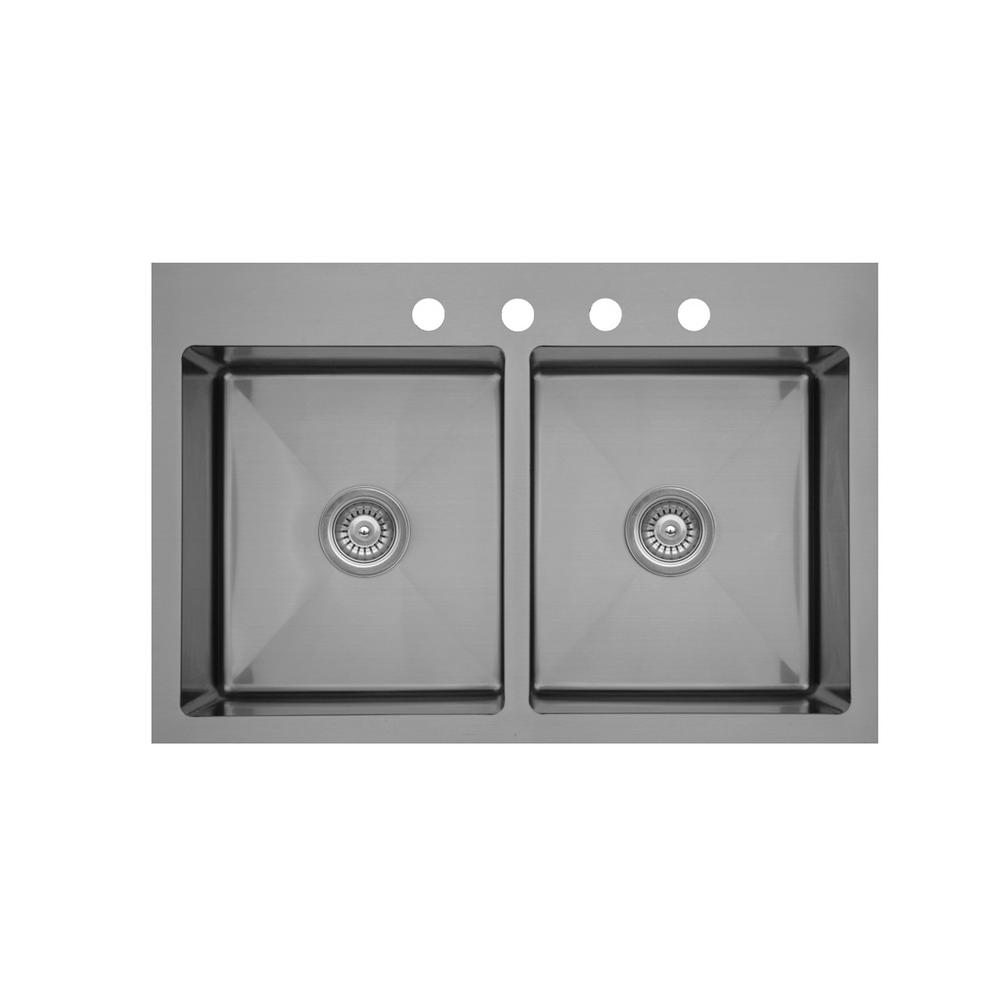 Karran Stainless Steel 33 In Double Bowl Drop Top Mount Kitchen Sink Kit El 35 Pk1 The Home Depot - Karran Stainless Steel Sinks Reviews Karran Stainless Steel 33 In Double Bowl Drop Top Mount Kitchen Sink Kit El 35 Pk1 The Home Depot - Karran Stainless Steel Sinks Reviews