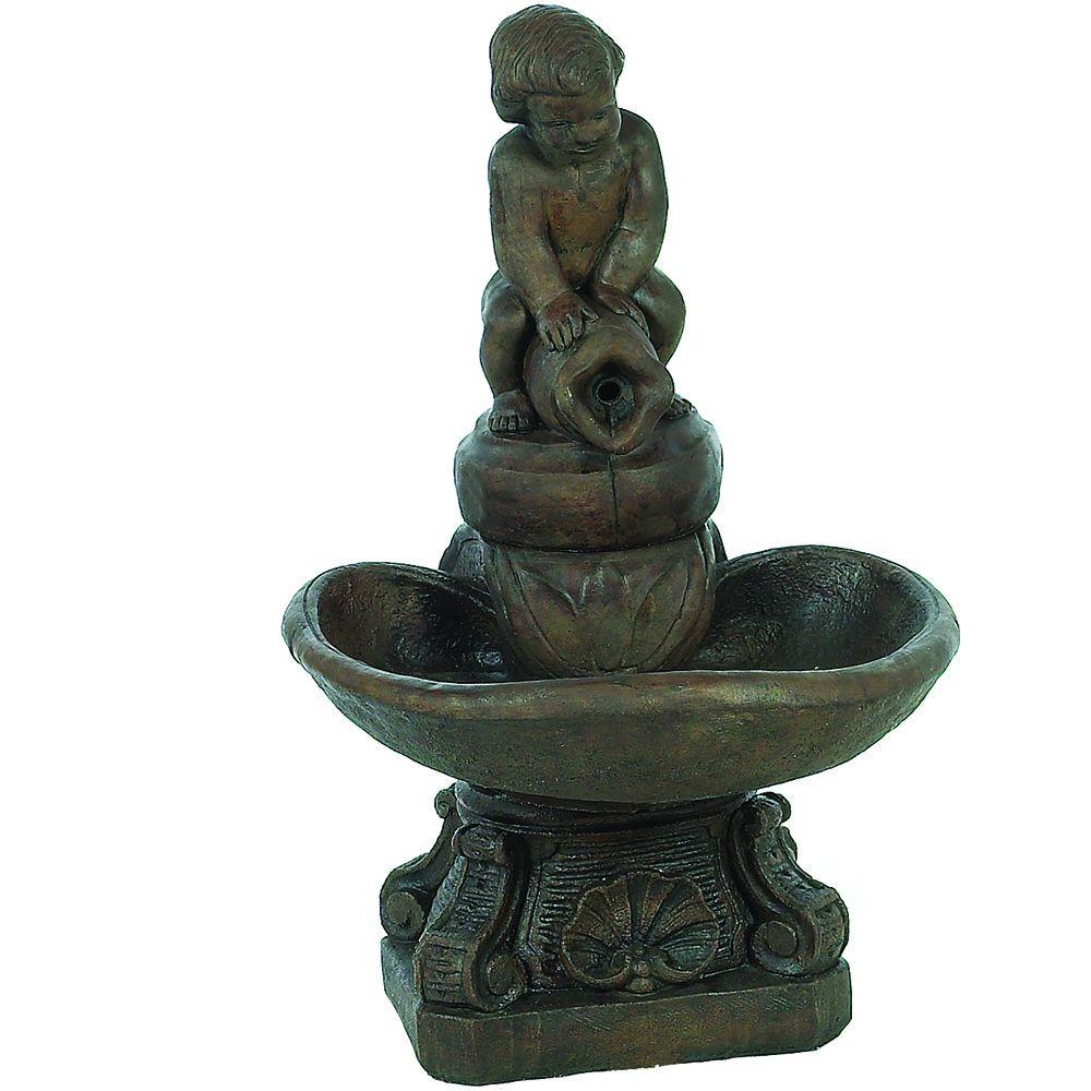 Athens Stonecasting Mocha Patio Fountain with Pump by Athens Stonecasting