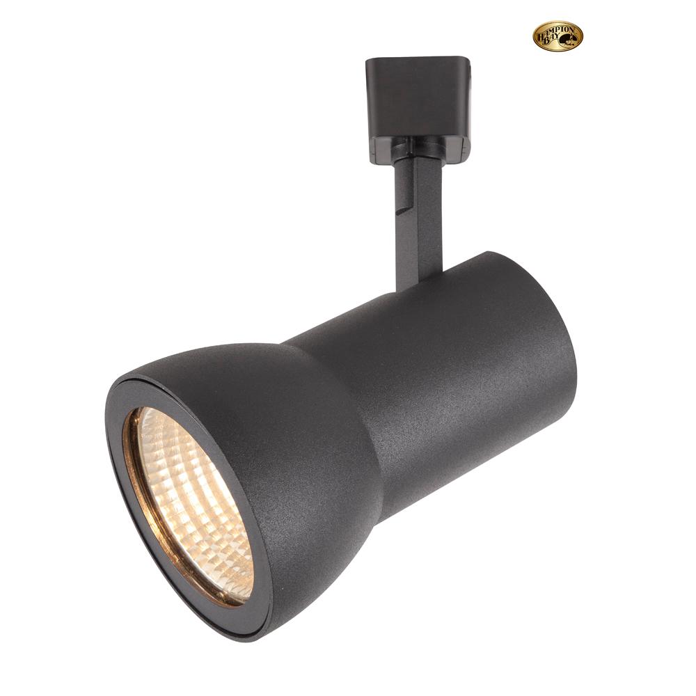 Hampton Bay 1 Light Brushed Steel Linear Track Lighting Head Black Led Dimmable Large Cylinder Track Lighting Head