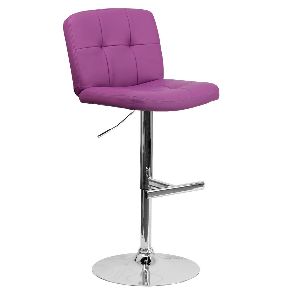 Purple Bar Stools Kitchen Dining Room Furniture The Home Depot Adjule Height Purple Cushioned Bar Stool