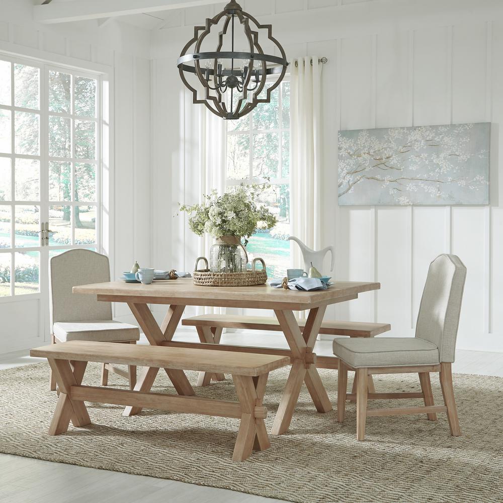 Home Styles Cambridge White Washed 5 Pc Rectangular Trestle