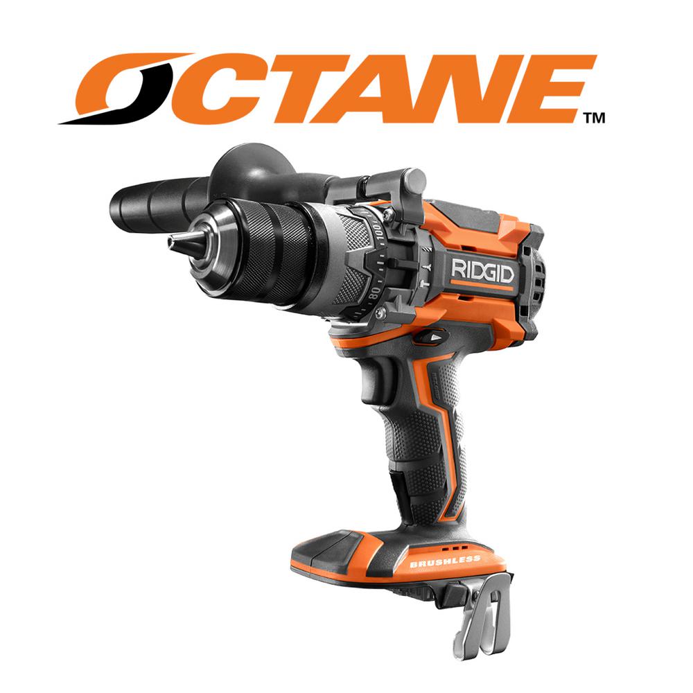 RIDGID 18-Volt OCTANE Cordless Brushless 1/2 in. Hammer Drill/Driver (Tool Only)