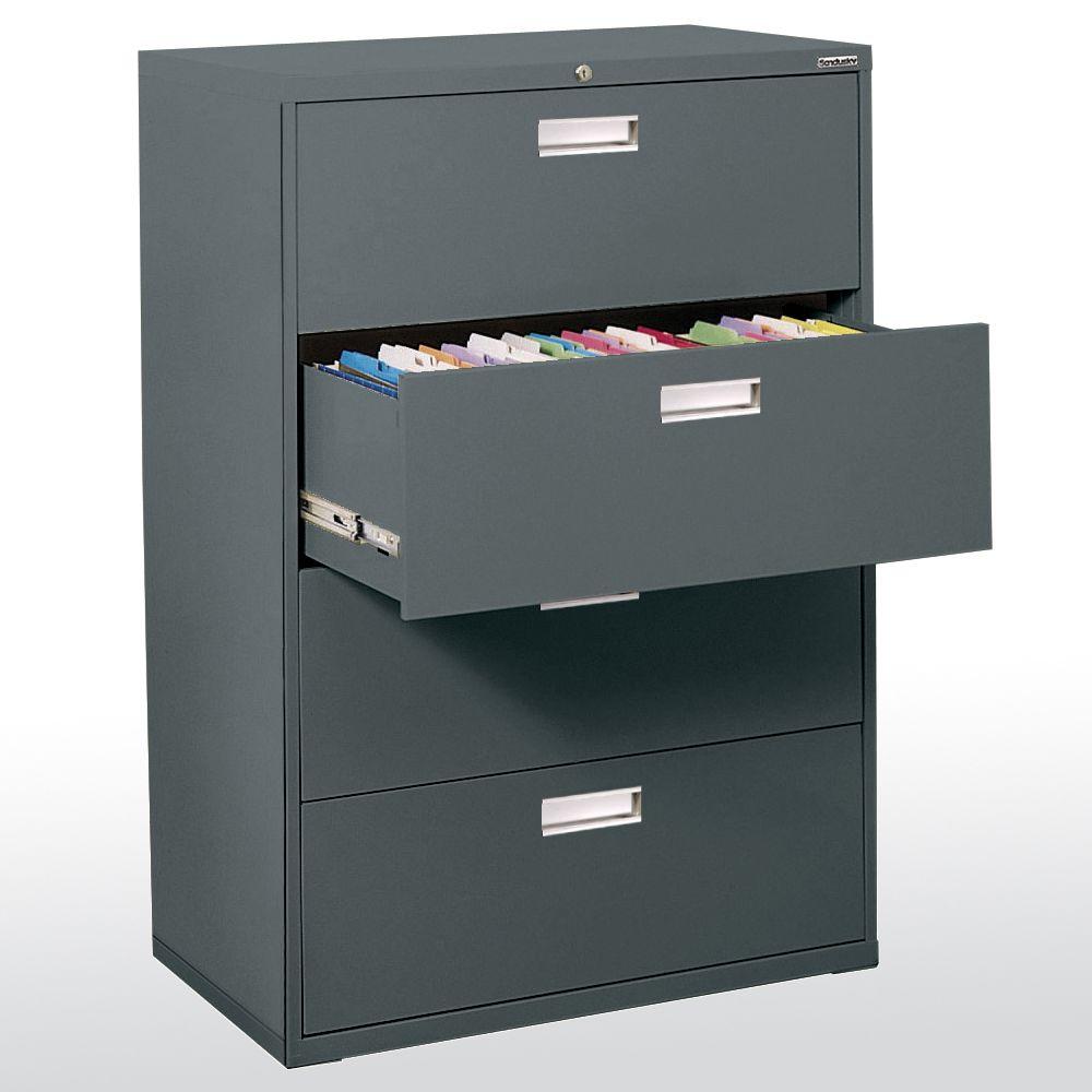 Sandusky 600 Series 42 In W 4 Drawer Lateral File Cabinet In