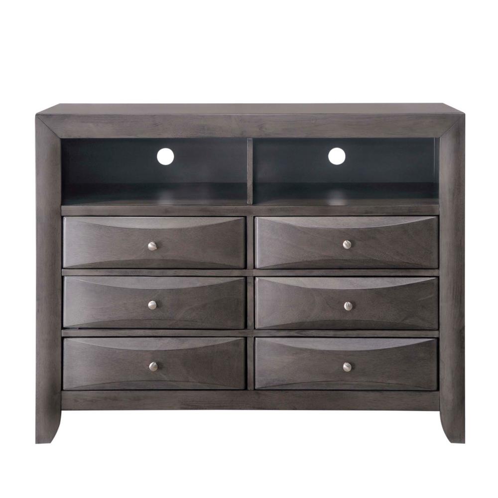 Madison 6 Drawer Media Chest In Gray Eg100tv The Home Depot