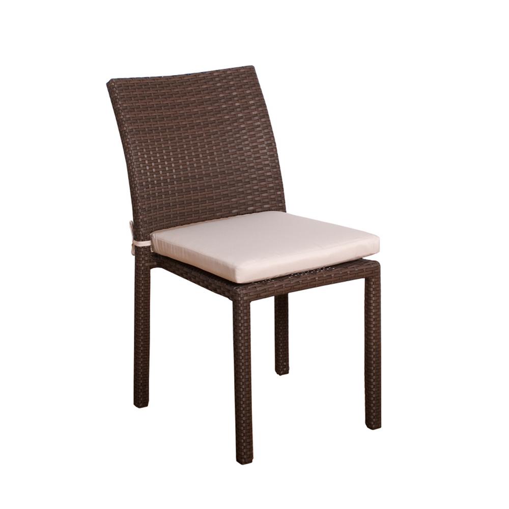 International Home Liberty Dark Brown Wicker Outdoor Dining Chair