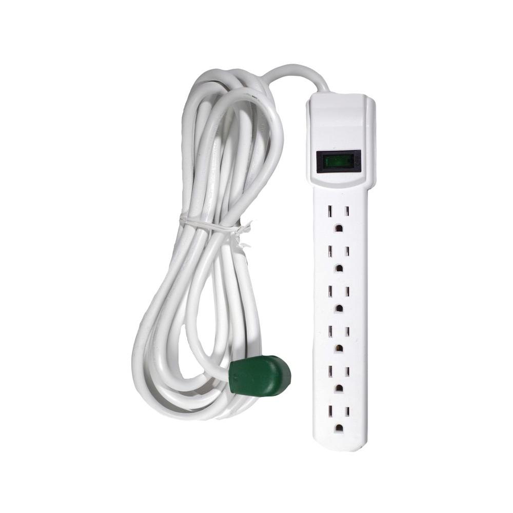 GoGreen Power GG-19608 16//3 8 3-Outlet Extension Cord White .1 Pack