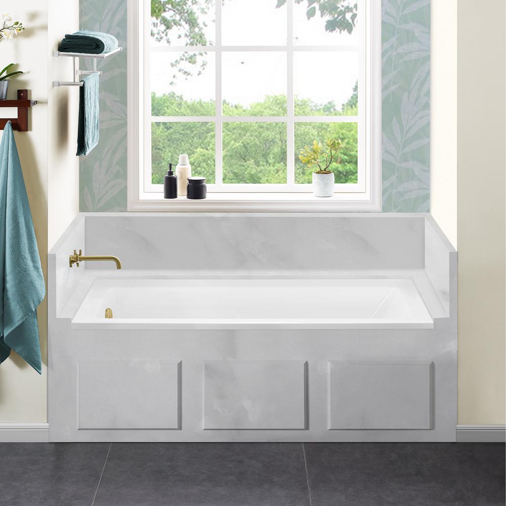 Swiss Madison Voltaire 66 X 32 In Acrylic Left Hand Drain With Integral Tile Flange Rectangular Drop In Bathtub In White Sm Db565 The Home Depot