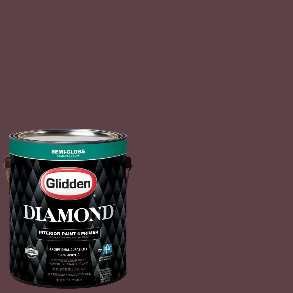 Glidden Diamond 1 gal. HDGR39 Deep Wine SemiGloss Interior Paint with