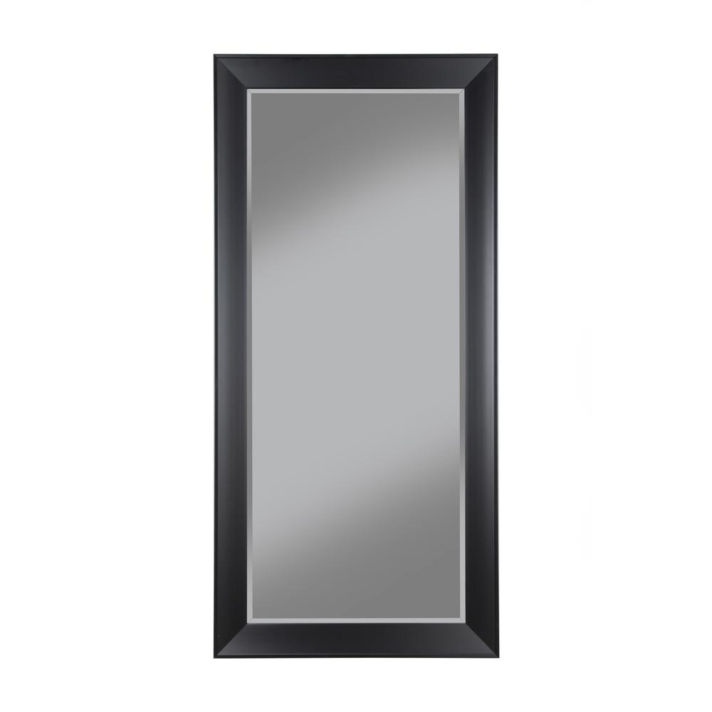 Beveled Glass Floor Mirrors The Home Depot Contemporary Black Full Length Leaner Floor Mirror