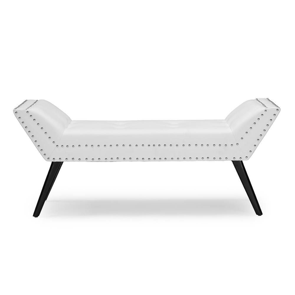 Baxton Studio Tamblin Contemporary White Faux Leather Upholstered Baxton Studio Tamblin Contemporary White Faux Leather Upholstered Bench