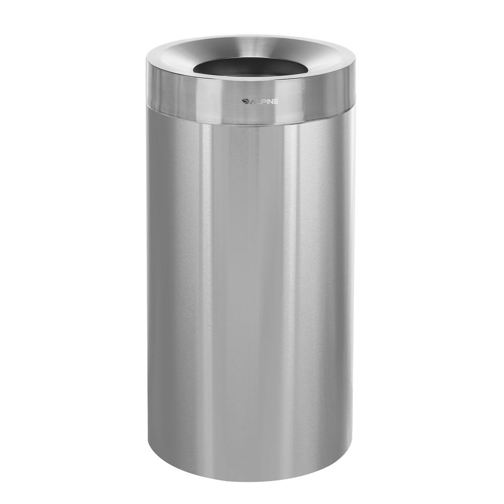 Alpine Industries Commercial Indoor Trash Can 27 Gallon Stainless Steel (475-27)