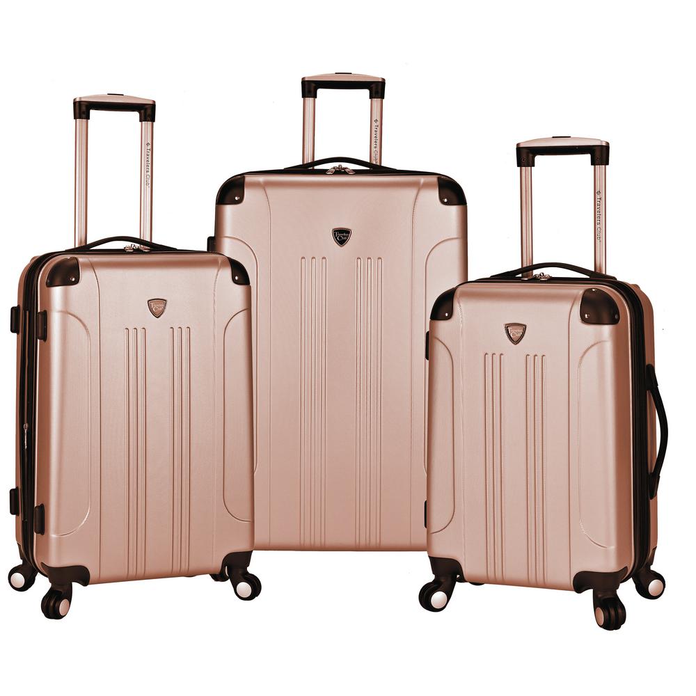 rose gold rolling luggage