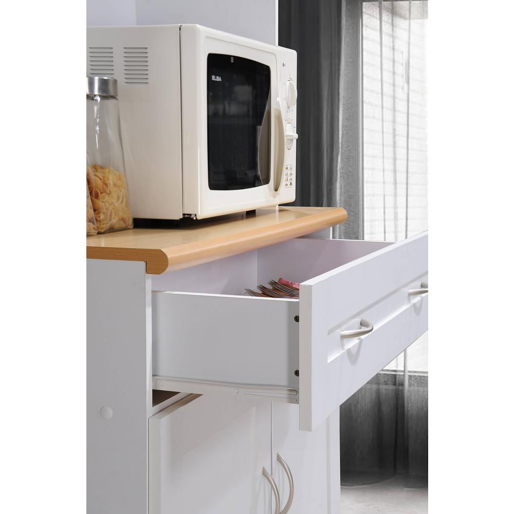 Hodedah China Cabinet White With Microwave Shelf Hik92 White The