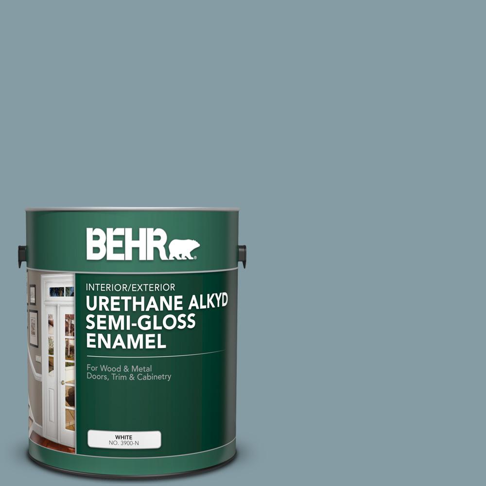 BEHR 1 gal. 540F4 Shale Gray Urethane Alkyd SemiGloss Enamel