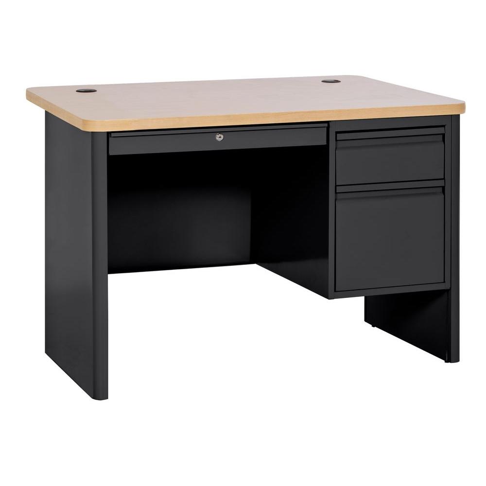 Sandusky 700 Series Single Pedestal Heavy Duty Teachers Desk in Black