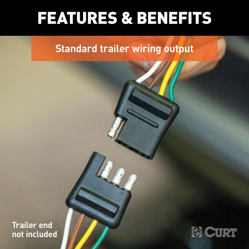 CURT 56072 7-Foot Vehicle-Side Truck Bed 7-Pin Trailer Wiring Harness Extension /& Cover GMC Select Chevrolet