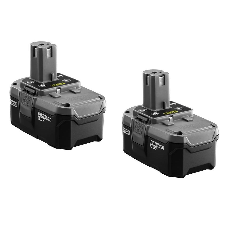 Ryobi 18 Volt One High Capacity Lithium Ion Battery 2 Pack P184 The Home Depot 1580