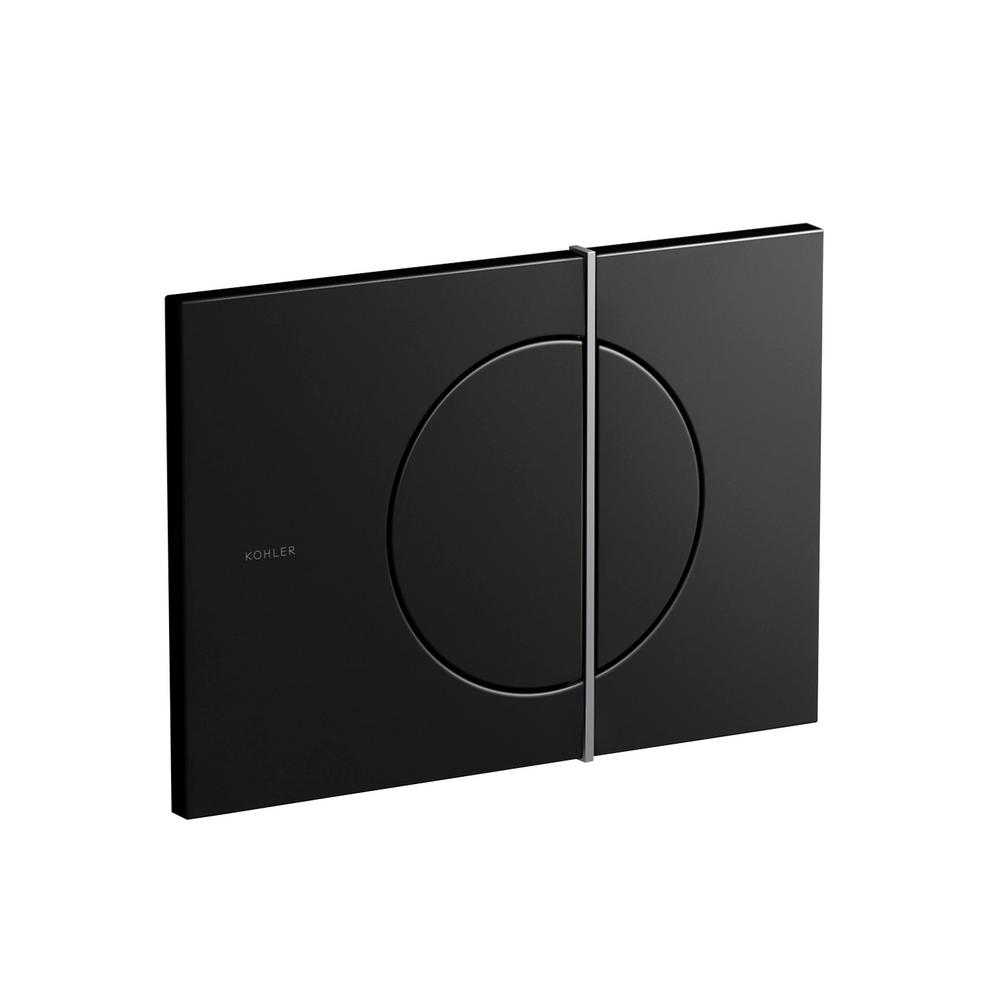 Kohler Dual Flush Actuator Plate in Glossy Black with Polished Chrome Accent by Kohler