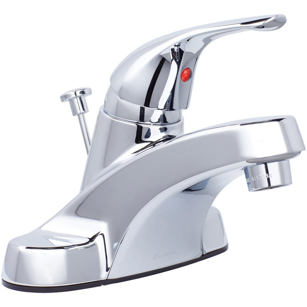 Chrome Pressure Balance Scald Guard Centerset Bathroom Sink Faucets Bathroom Sink Faucets The Home Depot