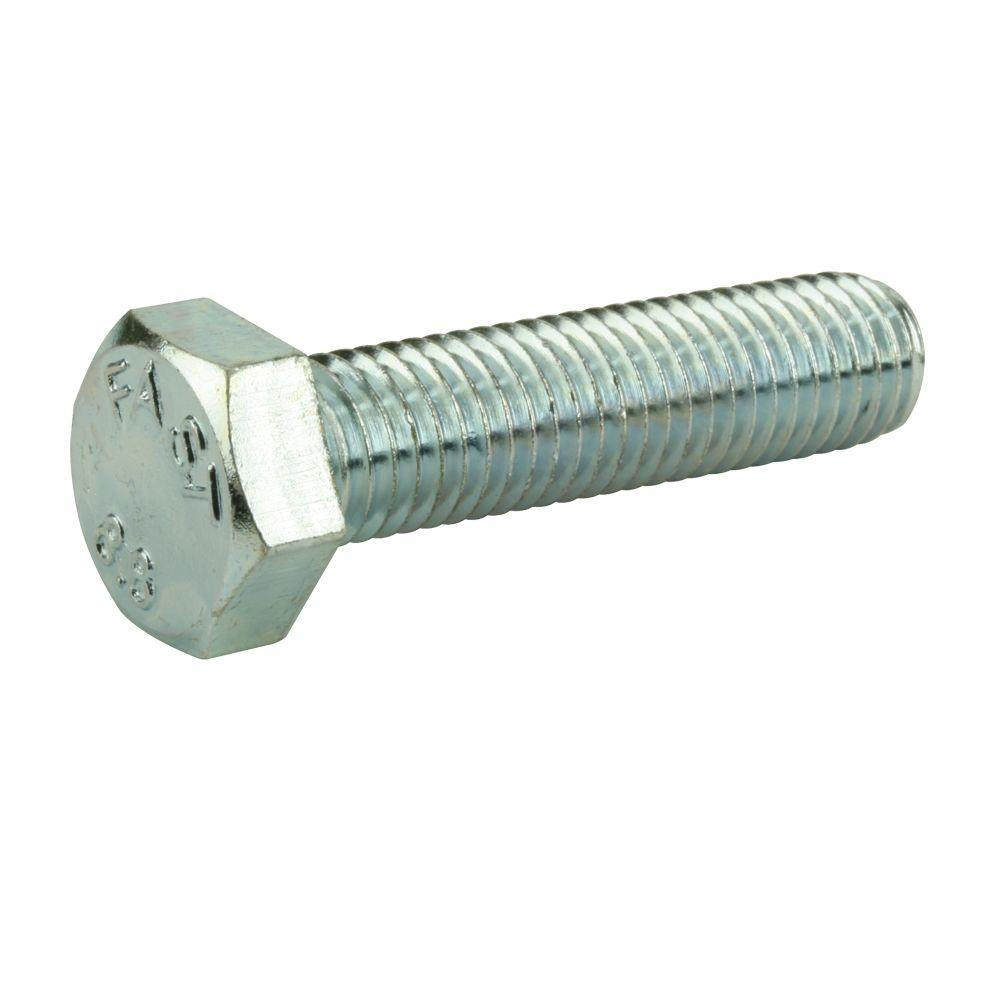 PLATED STEEL HEX HEAD 1/" X 4-1//2/"-8 T P I GRADE FIVE BOLT AND NUT