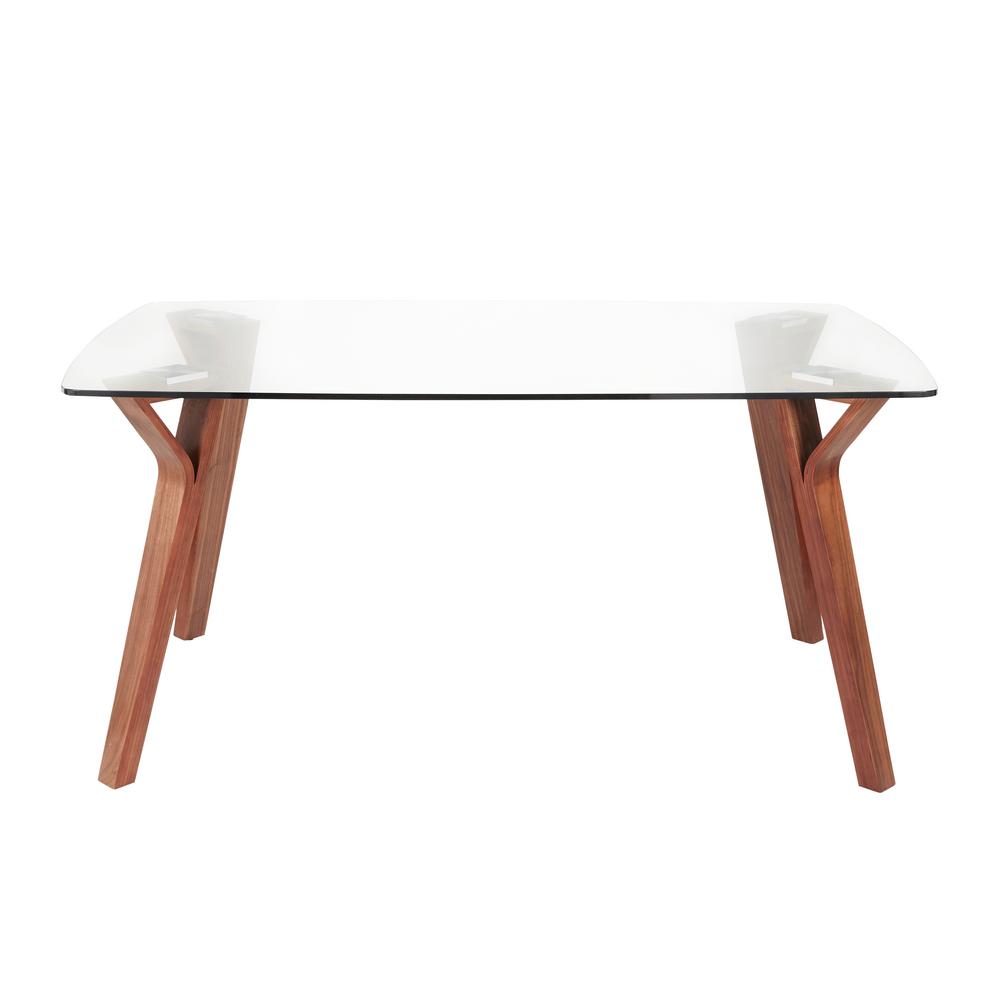 Lumisource Folia Rectangular Walnut Wood Dining Table With Lumisource Folia Rectangular Walnut Wood Dining Table With