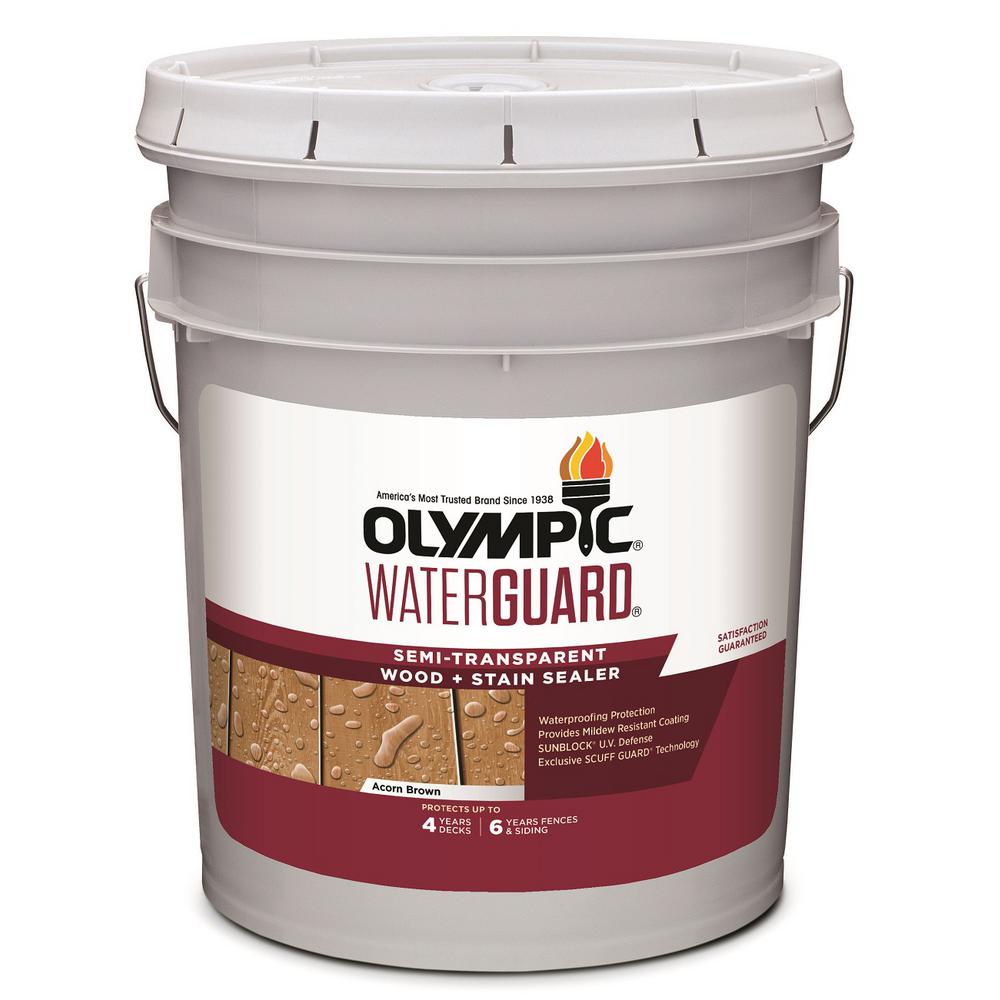 olympic-waterguard-5-gal-acorn-brown-semi-transparent-wood-stain-and