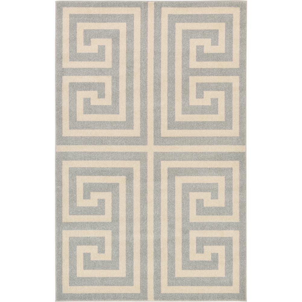 Unique Loom Athens Greek Key Gray 5 0 X 8 Area Rug