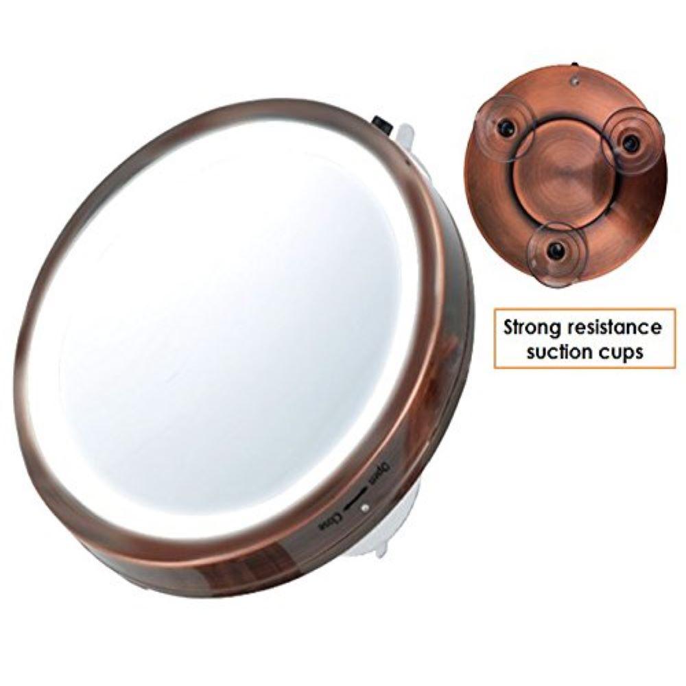 Ovente 6.0 in. Battery Operated LED Lighted Compact Travel Mirror