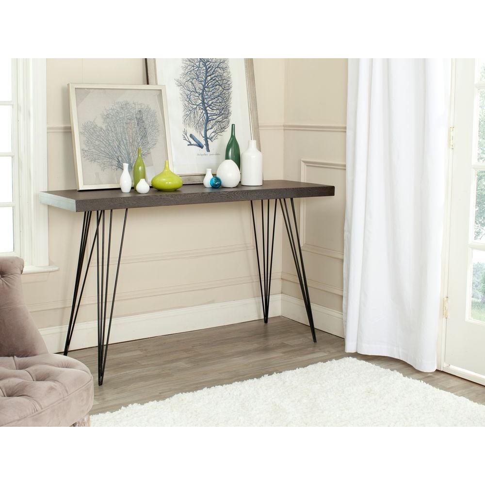 Safavieh Wolcott Dark Brown And Black Console Table Fox4208c The Safavieh Wolcott Dark Brown And Black Console Table