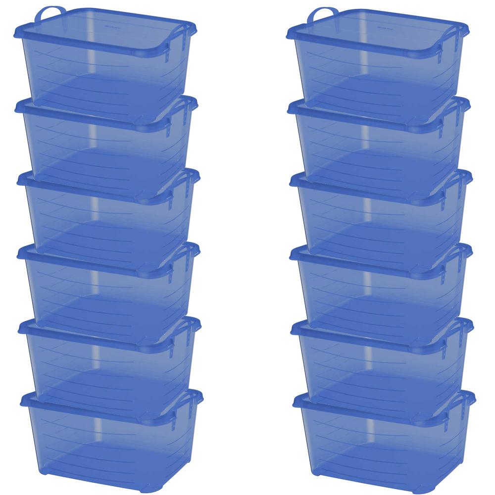 Life Story 55 Qt. Blue Stackable Closet and Storage Box Containers (12Pack)12 x CS50TB The