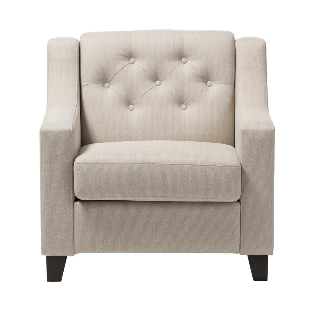 Baxton Studio Arcadia Contemporary Beige Fabric Upholstered Accent ...