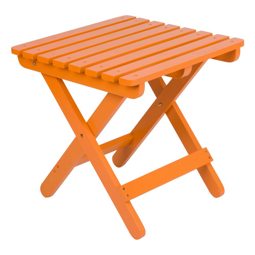 Shine Company Adirondack Tangerine Square Wood Folding Table