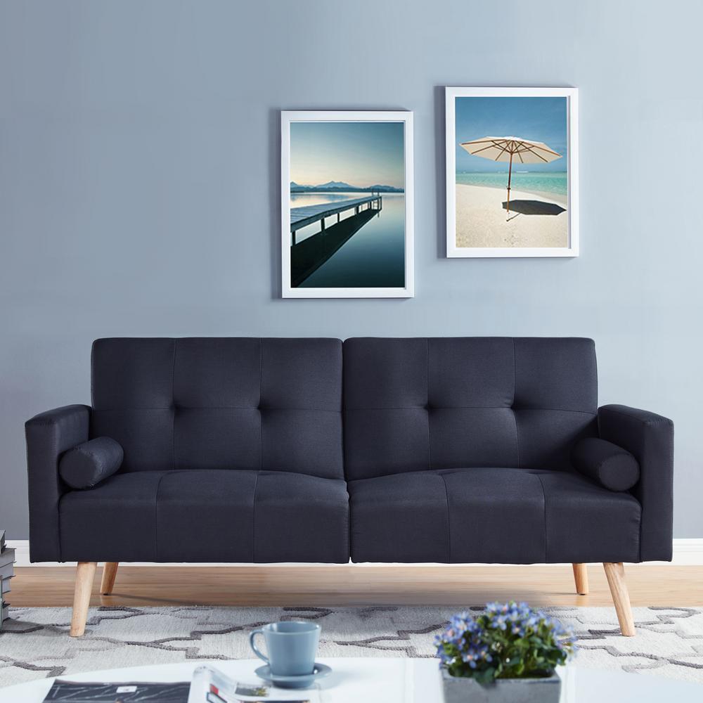 Sofas 2 Go Montreal Black Convertible Sofa Si Ca Mon Blk
