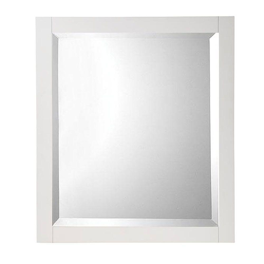 White Square Bathroom Mirrors Bath The Home Depot W Framed Single Wall Mirror In White