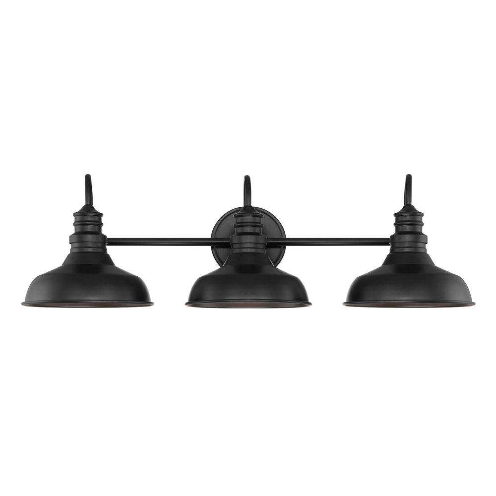 Cordelia Lighting 30 in. 3-Light Black Vanity Light