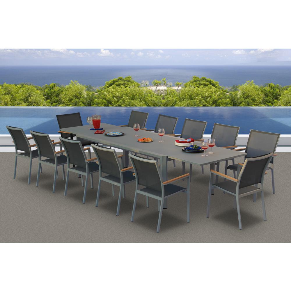 dining patio outdoor furniture grey piece sets aluminum pewter seagull essence sling